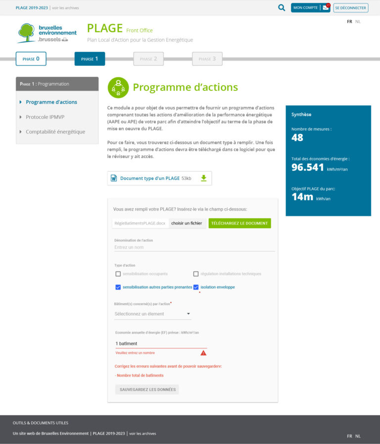 Bruxelles Environnement - Phase 1